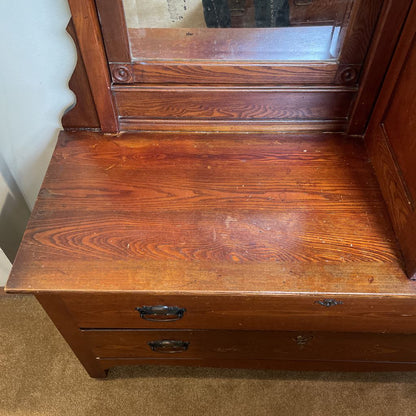 Vintage Oak Vanity Dresser w/ Mirror