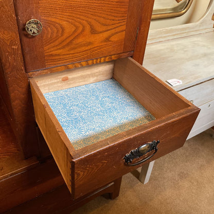 Vintage Oak Vanity Dresser w/ Mirror