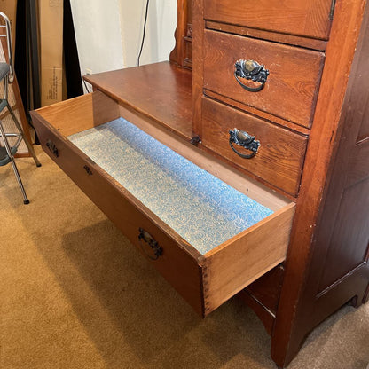 Vintage Oak Vanity Dresser w/ Mirror