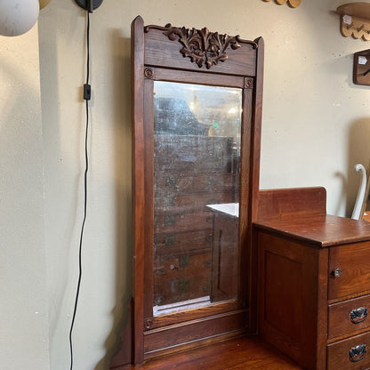 Vintage Oak Vanity Dresser w/ Mirror
