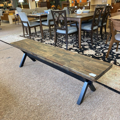 Patch Work Faux Wood Bench