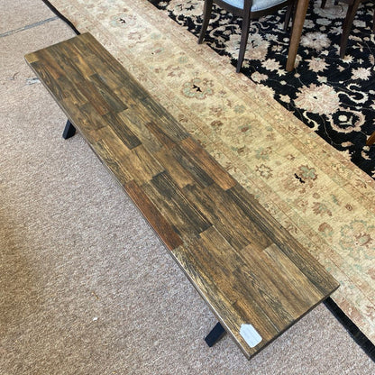 Patch Work Faux Wood Bench