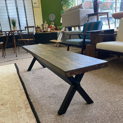 Patch Work Faux Wood Bench