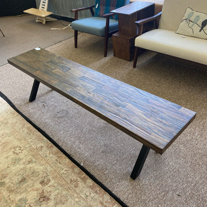 Patch Work Faux Wood Bench