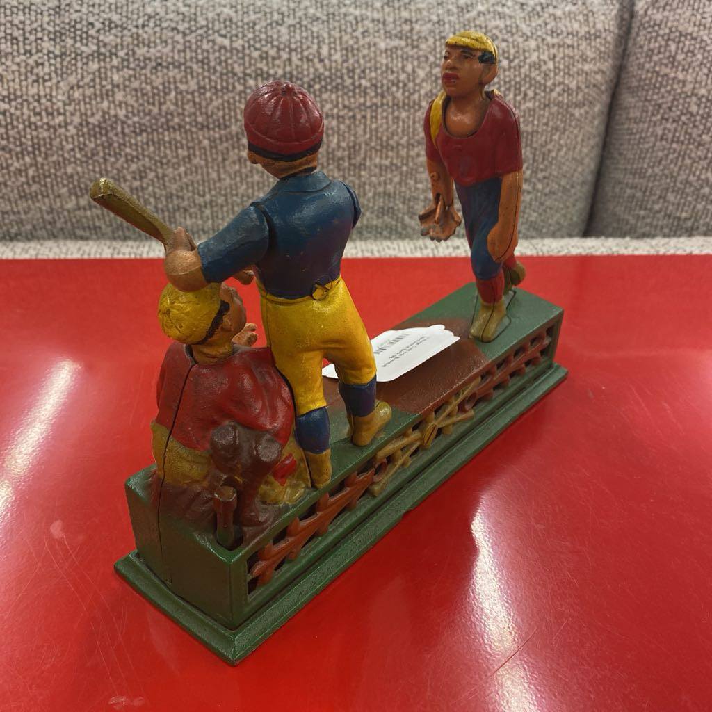 Vintage Cast Iron Baseball Mechanical Bank