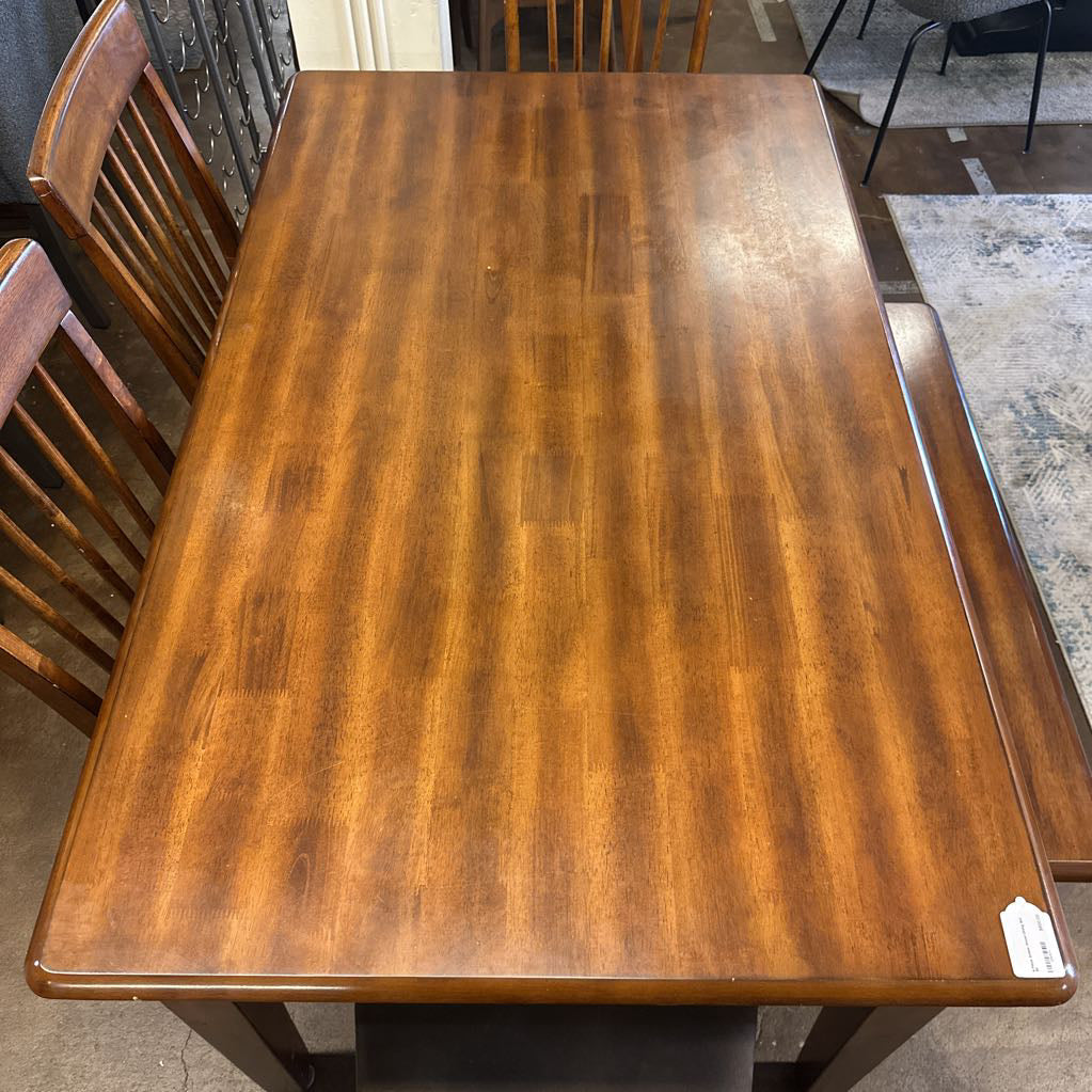 6 Piece Amber Wood Dining Set