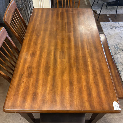 6 Piece Amber Wood Dining Set