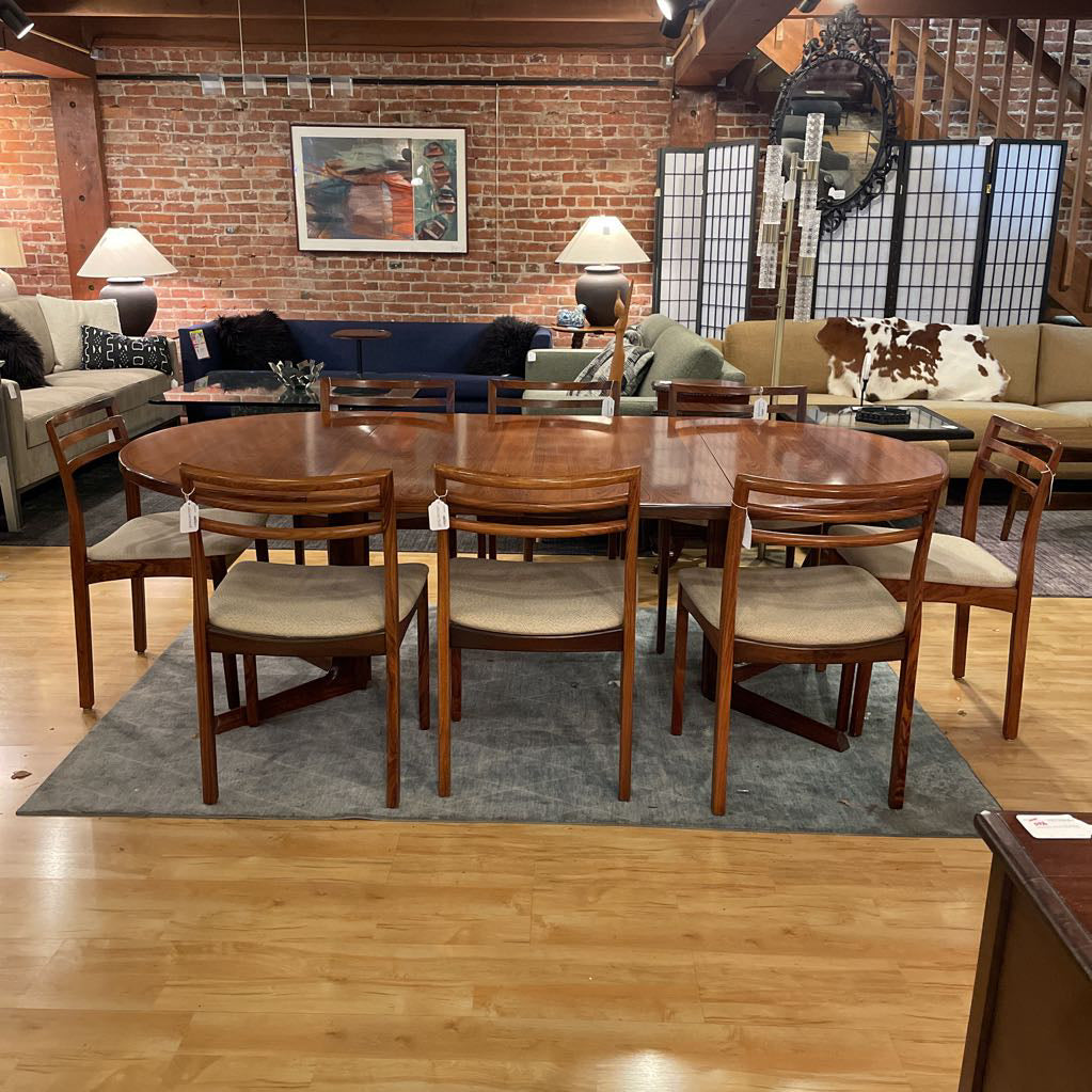 Niels Moller for Gudme Mobelfabrik Danish Dining Table w/ 8 Chairs C DINING TABLES