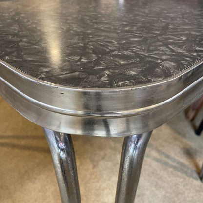 Vintage Dark Grey Cracked Ice Top Metal Leg Dining Table C DINING TABLES
