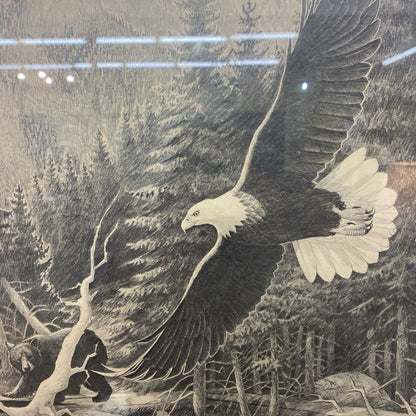 RALPH OBERG Signed & Numbered B&W Eagle Print
