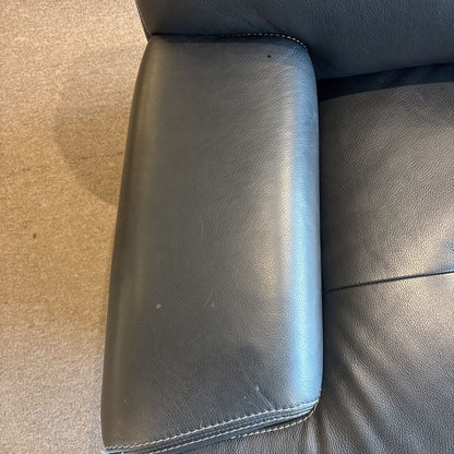W. Schillig Top Grain Black Leather Swivel Chair