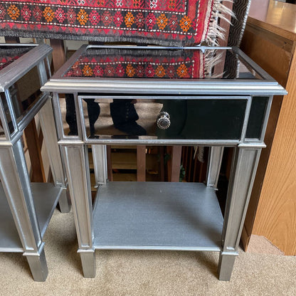 Silver Mirrored Nightstand