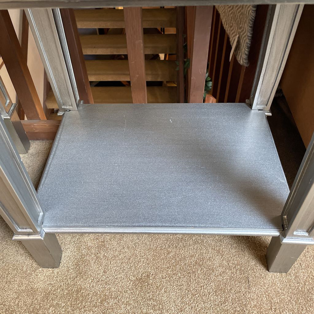 Silver Mirrored Nightstand