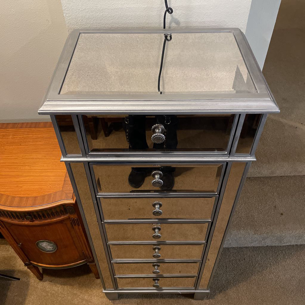 Silver and Mirrored Lingerie Chest