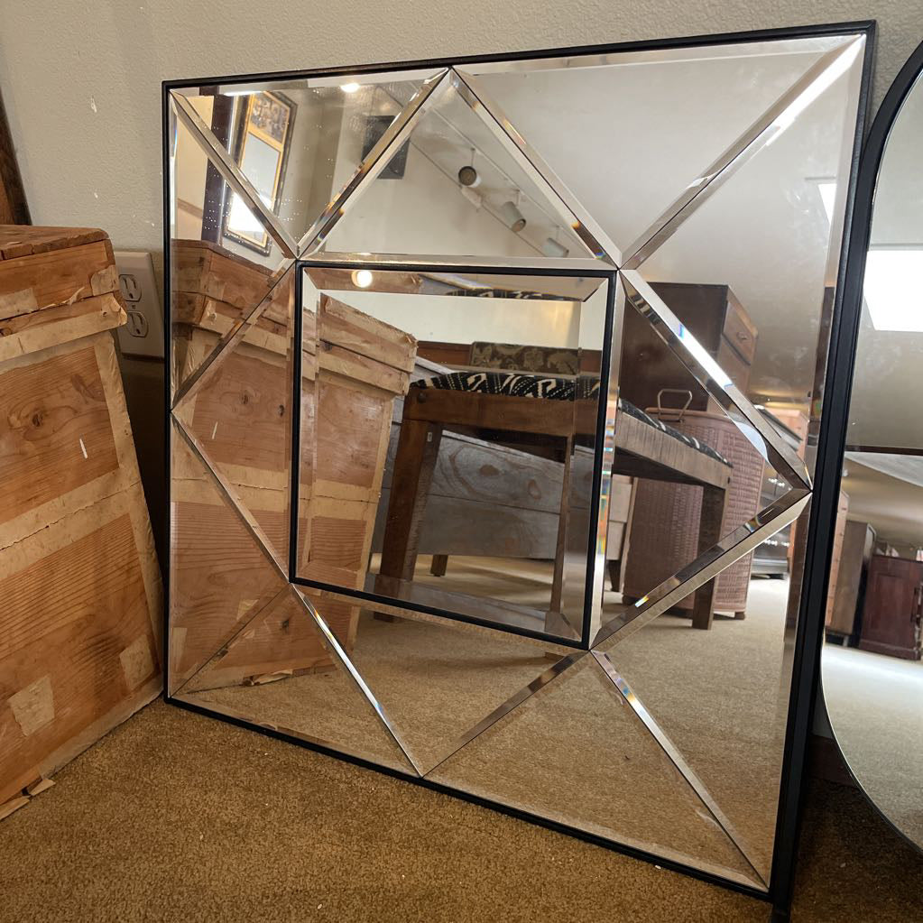 Beveled Square Geometric Mirror
