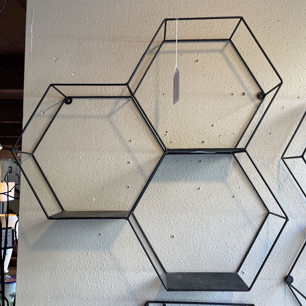 Geomtric Black Wire Trio Wall Shelf