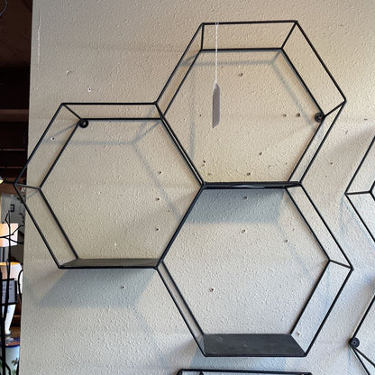 Geomtric Black Wire Trio Wall Shelf
