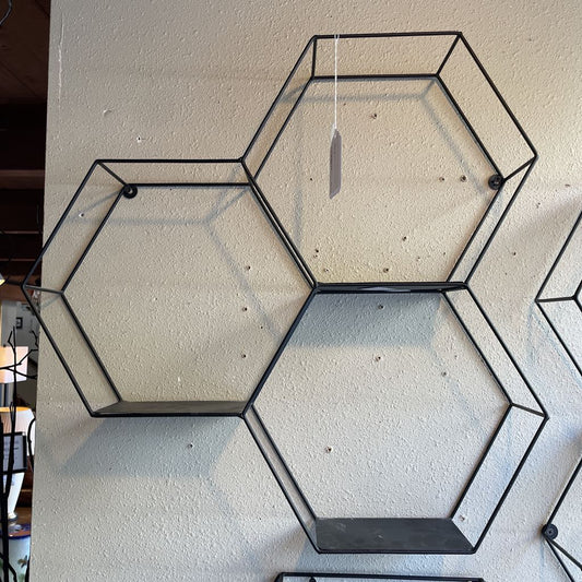 Geomtric Black Wire Trio Wall Shelf SMALLS