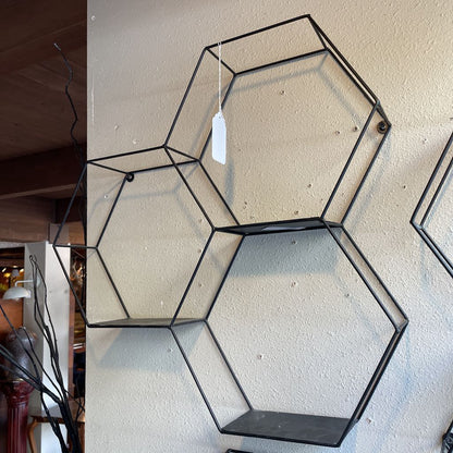 Geomtric Black Wire Trio Wall Shelf