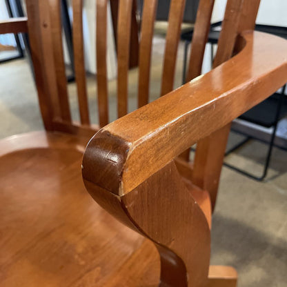 Vintage Wooden Swivel Office Chair