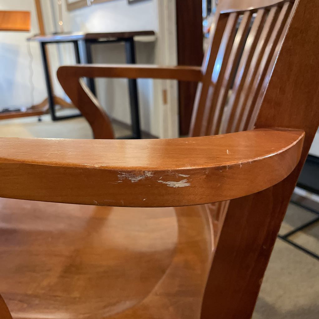 Vintage Wooden Swivel Office Chair