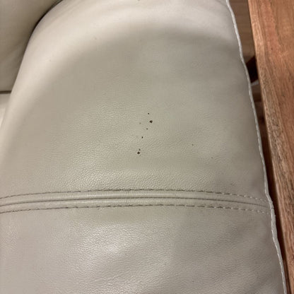 Cream Leather 3 Seater Sofa