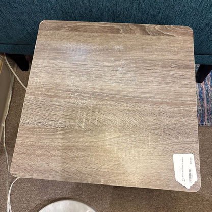 Grey Wood Side Table w/ Shelve