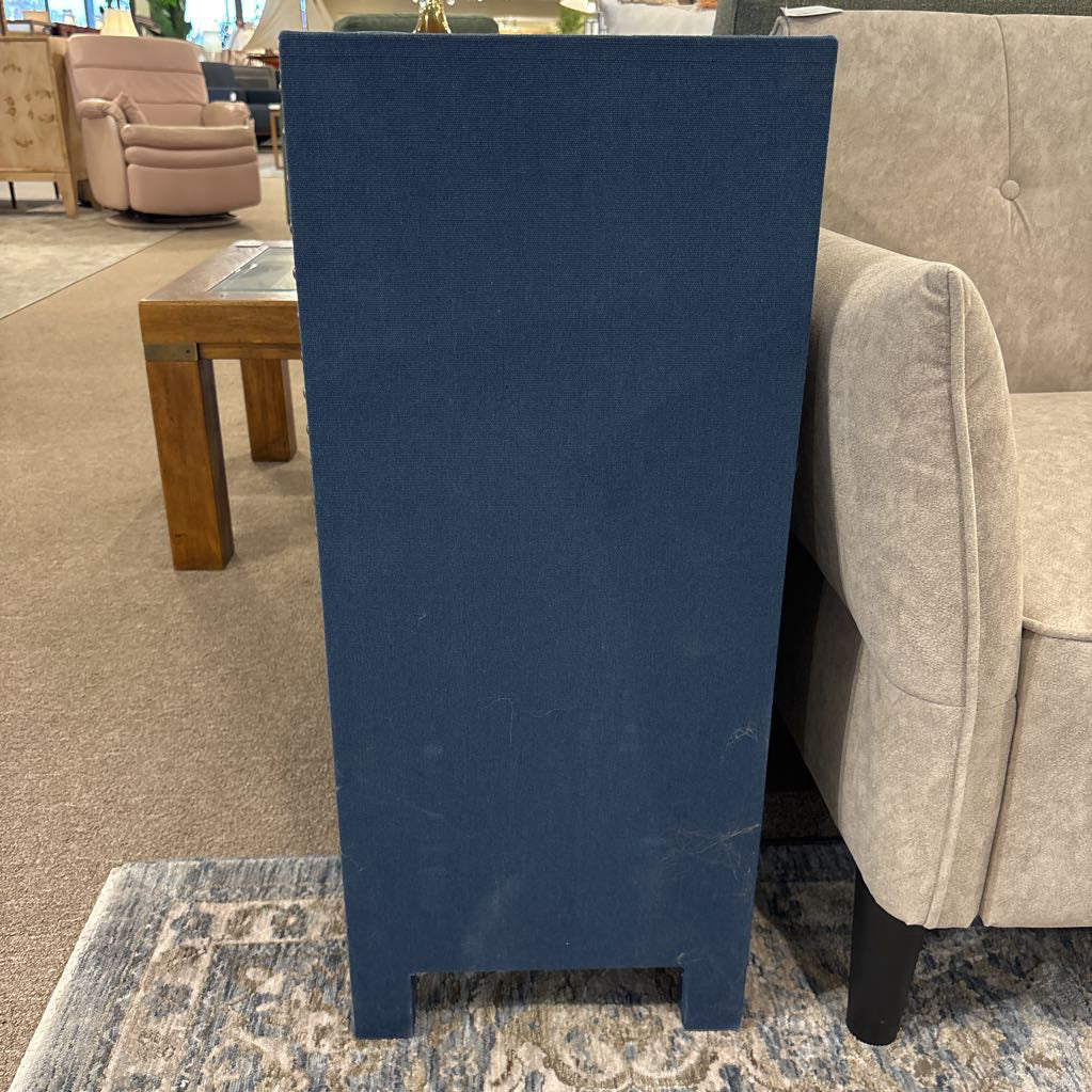 Blue Upholstered Nailhead Cabinet
