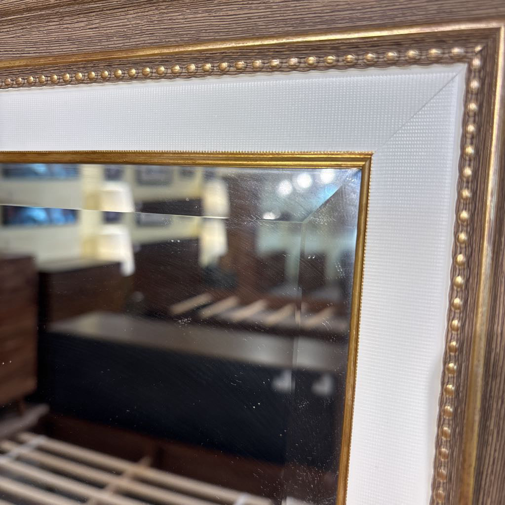 Wood & Gold Frame Beveled Mirror
