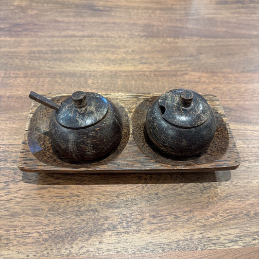 Hand Carved Wooden Preserve Pots SMALLS