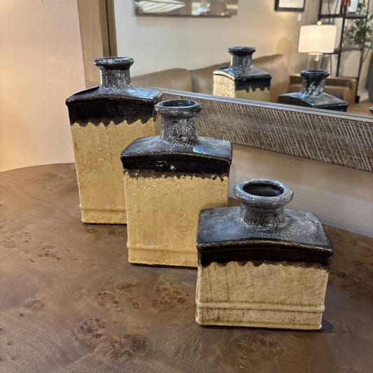 (SET OF 3) Glazed Ceramic Vases SMALLS