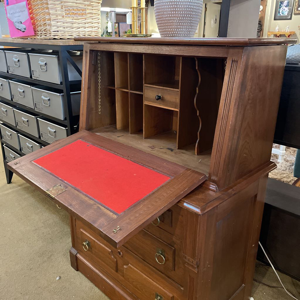 Vintage 3 Drawer Secretary Desk