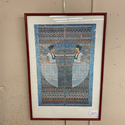 Signed ALFREDO ARREGUIN Figures Geometric Print