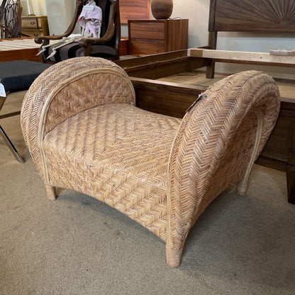 Rattan Woven Curved Arm Bench C ACCENT BENCHES