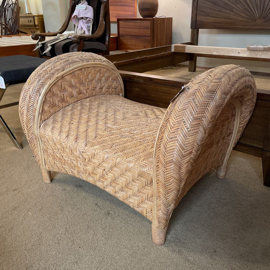 Rattan Woven Curved Arm Bench C ACCENT BENCHES
