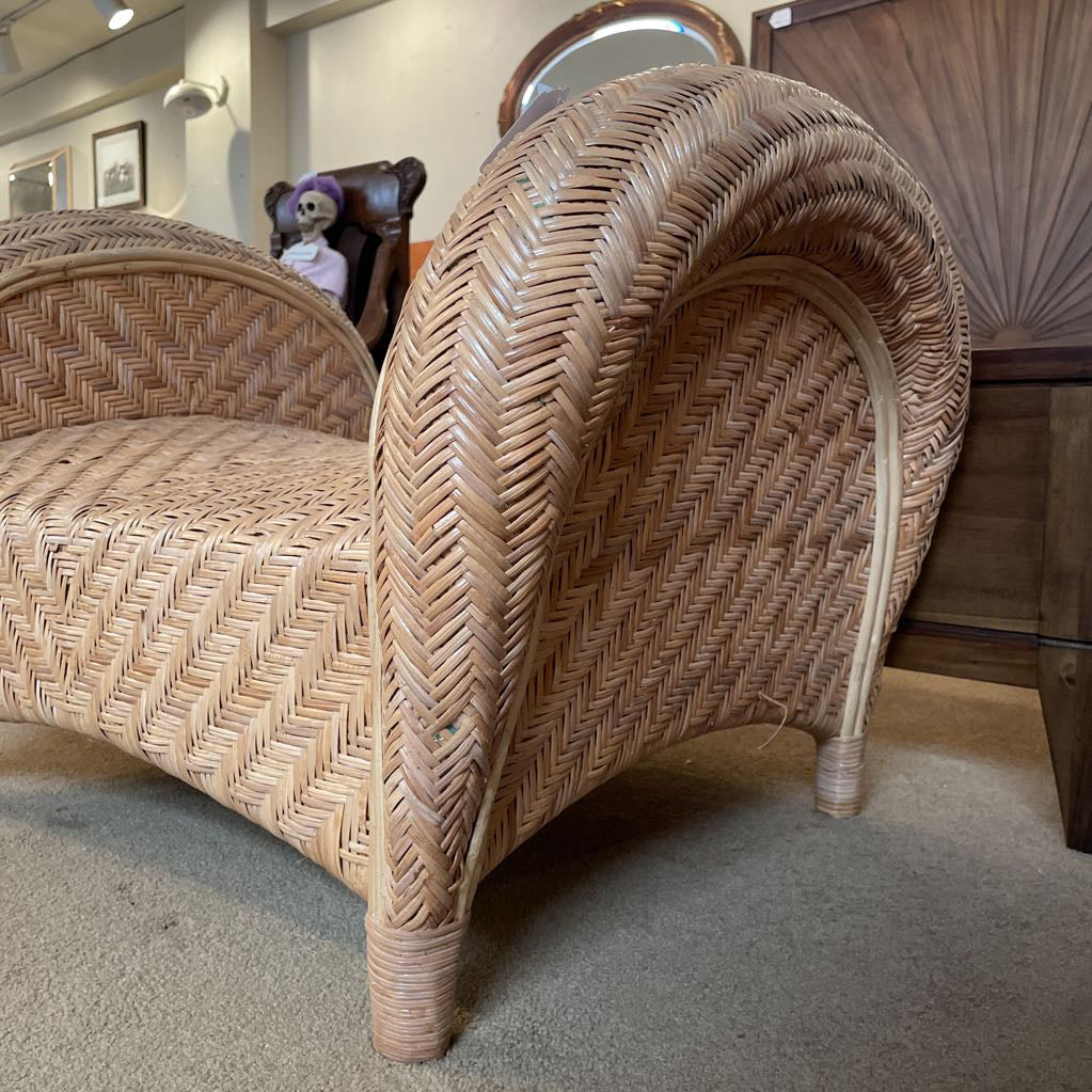 Rattan Woven Curved Arm Bench C ACCENT BENCHES