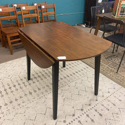 Black & Walnut Dropleaf Dining Table
