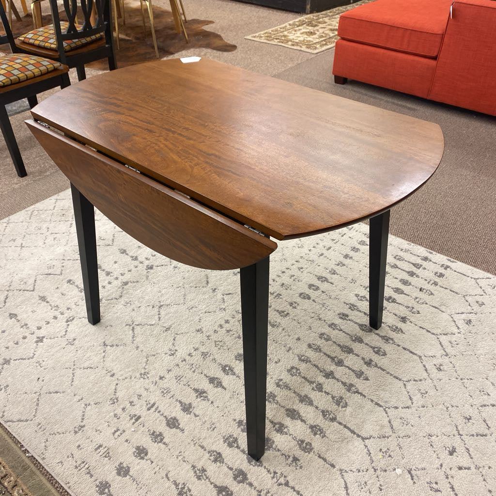Black & Walnut Dropleaf Dining Table