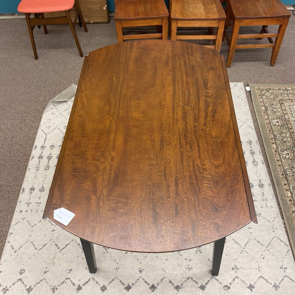 Black & Walnut Dropleaf Dining Table
