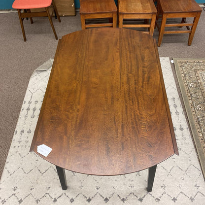 Black & Walnut Dropleaf Dining Table