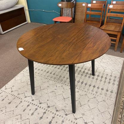 Black & Walnut Dropleaf Dining Table