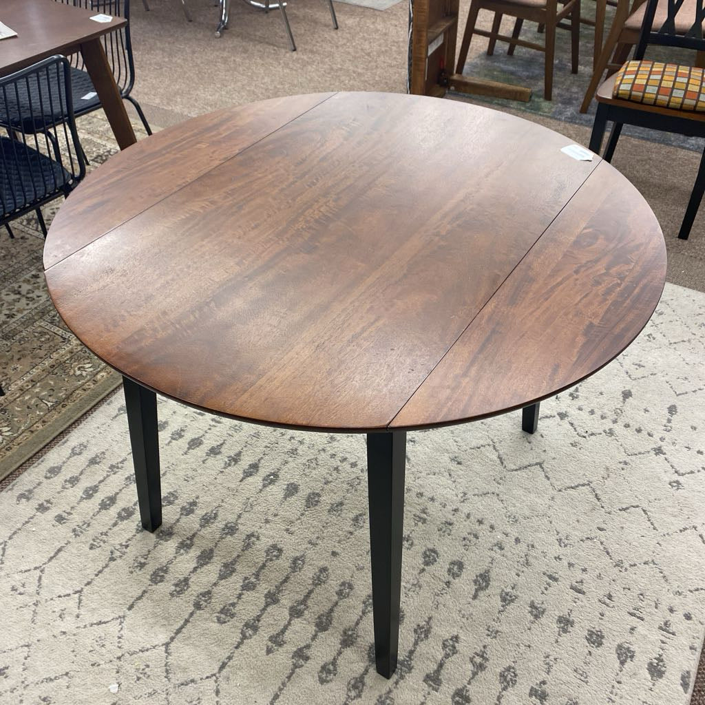 Black & Walnut Dropleaf Dining Table