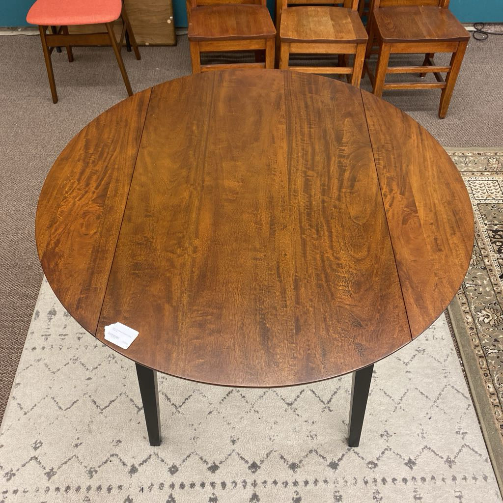 Black & Walnut Dropleaf Dining Table