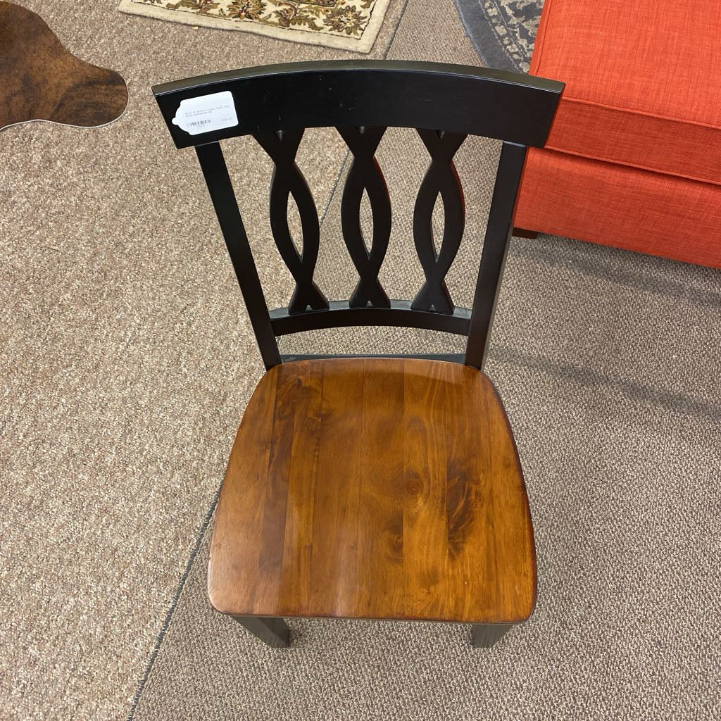 Black & Walnut Lattice Back Side Chair w/Cushion