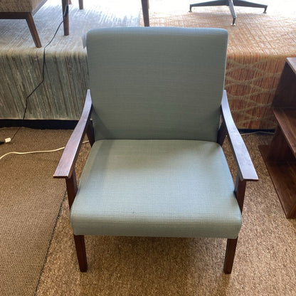 Robins Egg Blue & Walnut Frame Armchair