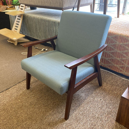 Robins Egg Blue & Walnut Frame Armchair