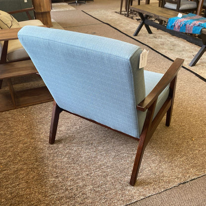 Robins Egg Blue & Walnut Frame Armchair
