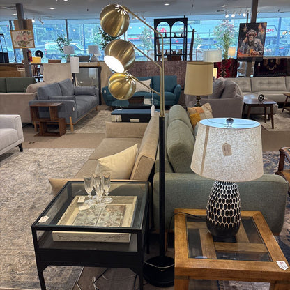 Brass Triple Globe Floor Lamp
