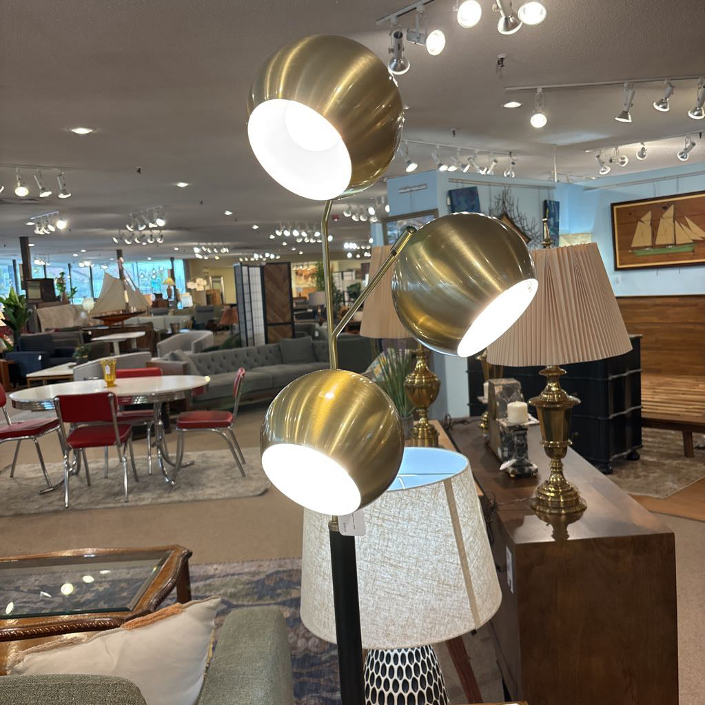 Brass Triple Globe Floor Lamp