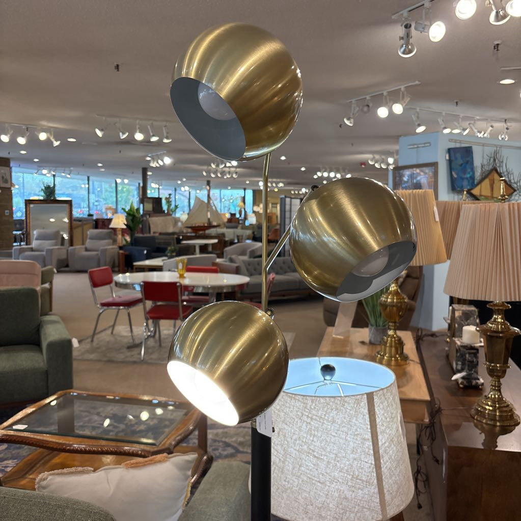 Brass Triple Globe Floor Lamp